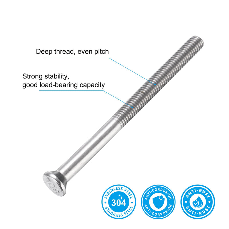 [Australia - AusPower] - PATIKIL M6 x 80mm Expansion Bolts, 8Pcs 304 Stainless Steel Expansion Screw Bolts Sleeve Anchoring Fastener for Wall Concrete Brick Wall Drywall Air Conditioner, Silver 8 