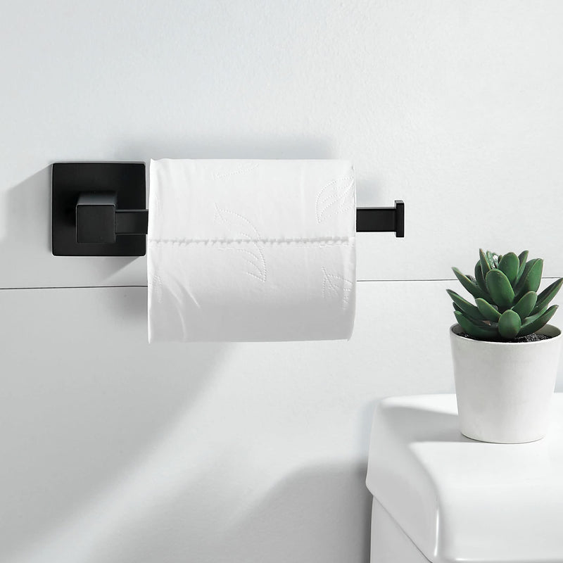FORBATH Black Toilet Paper Holder Towel Ring, Black Bathroom Hardware, Hand Towel Holder Toilet Paper Roll Holder Set, Wall Mounted Stainless Steel Bathroom Accessories, 2 PCS