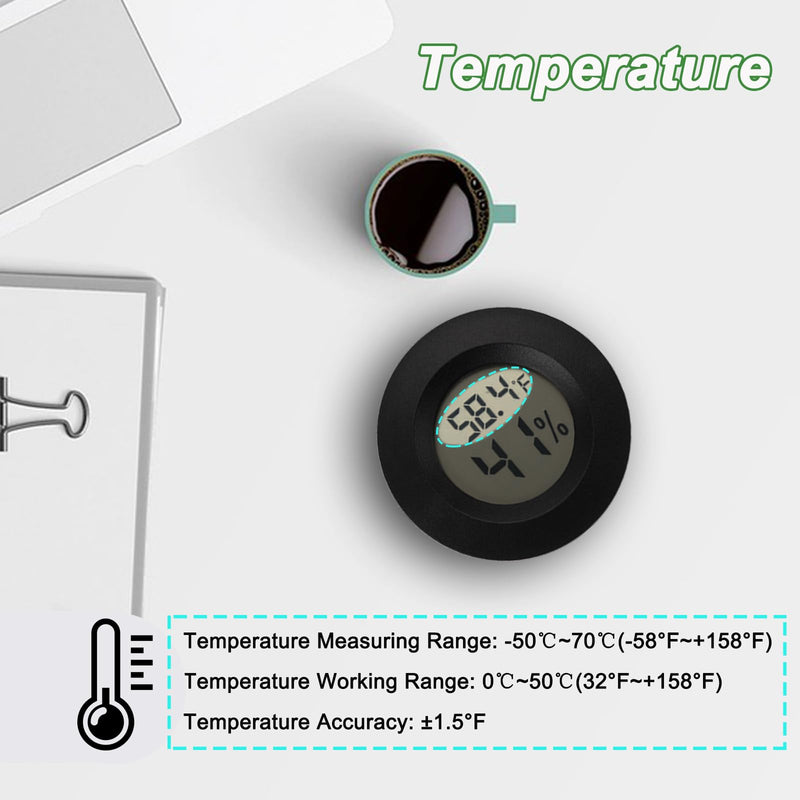 Mini Hygrometer Digital Thermometer Humidity Meter 10 Pack Hygrometer Thermometers Indoor/Outdoor Humidity Monitor Reptile Thermometer for Greenhouse Garden Cellar Fahrenheit(℉)/ Celsius(℃)
