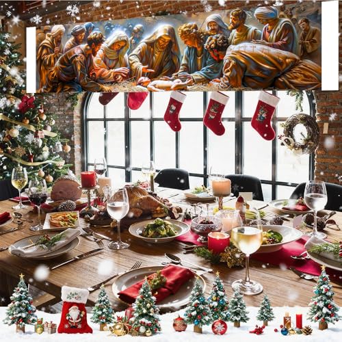Christmas Yard Banner Nativity Scene Decor Approx 79x18 Inch 04
