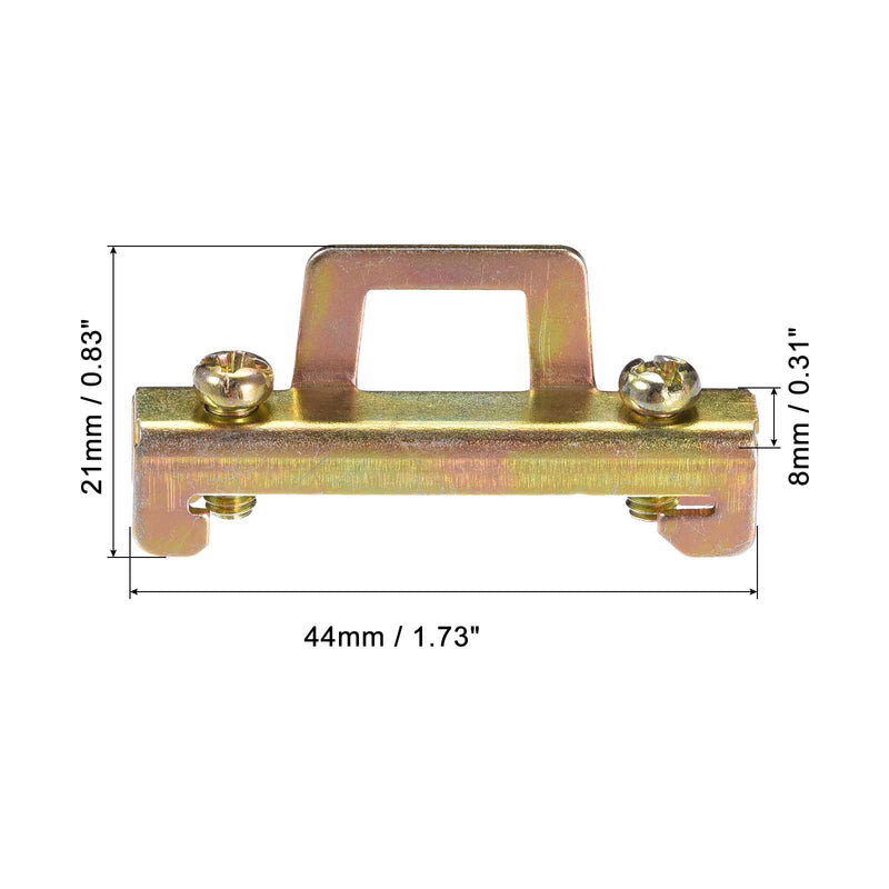 [Australia - AusPower] - MECCANIXITY 44 x 8 x 21mm DIN Guide Rail Buckle Fixed Clamp Iron for 35mm Width C45 DIN Rail Pack of 10 