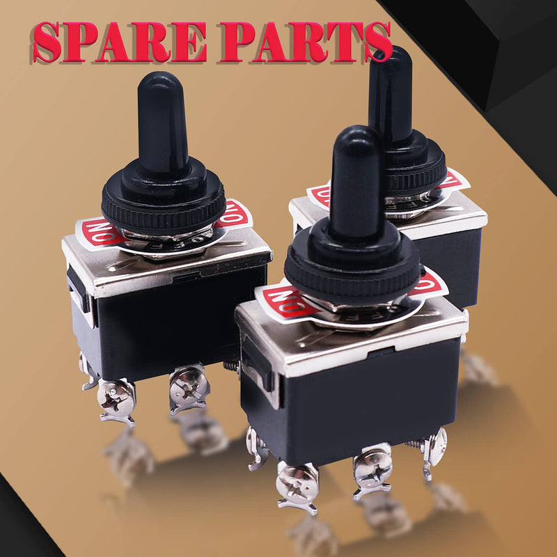 [Australia - AusPower] - Twidec/3Pcs Heavy Duty Rocker Momentary Toggle Switch 16A 250V AC DPDT 3 Position 6 Pin (ON)-Off-(ON) Switch with Metal Bat Waterproof Boot Cap Cover Ten-223-B223 Momentary 6 Pin (ON)-OFF-(ON) 