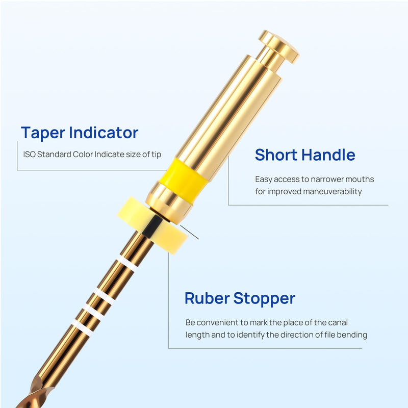 [Australia - AusPower] - JMU Dental Endodontic Niti Rotary Files F1, 21mm, Gold Super Files, 6 Pcs/Pack, Sterilized Packing F1 (21mm) 1 