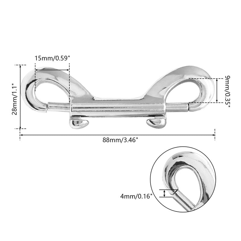 [Australia - AusPower] - 5 PCS Double Ended Bolt Snap Hook, 3.5inch Zinc Alloy Hook Metal Clips, Heavy Duty Trigger Chain Clips for Key Chain Dog Leash Horse Pet Sling Feed Buckets 5Pcs Large 