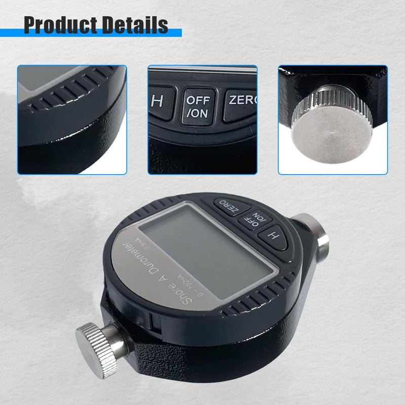 [Australia - AusPower] - Shore A Hardness Tester 0-100HA - Digital Durometer Gauge for Rubber, Tires, Elastomers & Plastics, ASTM D2240 ISO 7619 Compliance, Large LCD, NIST Certificate, 5-Year Warranty 