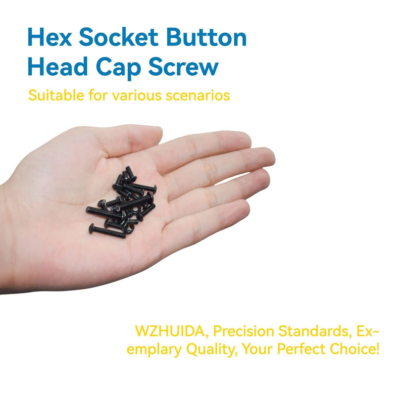 [Australia - AusPower] - 300Pcs M4 Screw Assortment Button Head Socket Cap, M4*6mm, 8mm, 10mm, 12mm, 16mm, 20mm, Metric Bolts Nuts Washers Kit with 1 Hex Allen Wrench, Black Zinc Plated Anti Rust Upgrade M4 300Pcs 6mm-20mm 