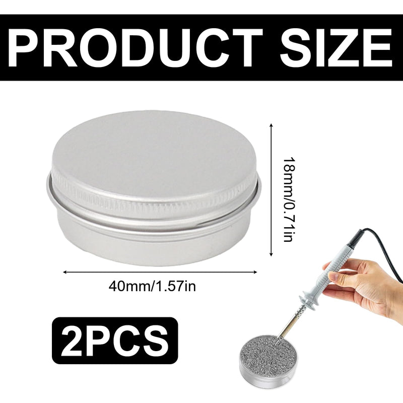 2 Pieces Soldering Tip Cleaner Set, Tip Activator for Reactivating Oxidized Soldering Tips, Soldering Tips, Soldering Tips, Reactivator with Desoldering Wire, Suitable for Reactivated Oxidized Iron