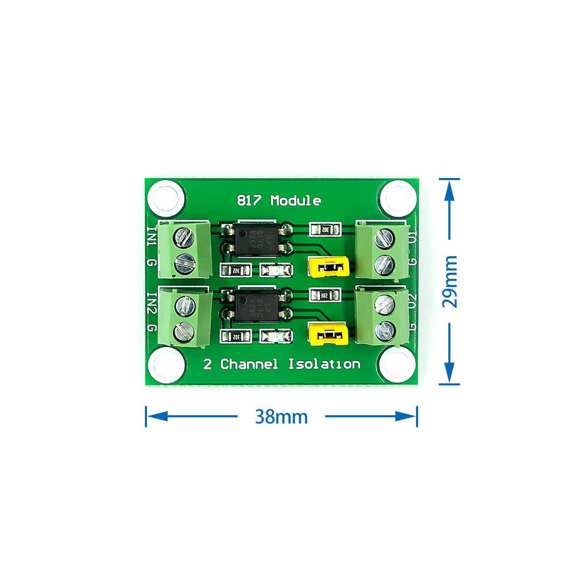[Australia - AusPower] - Hailege 2pcs PC817 2-Channel Optocoupler Insulation Module 817 Voltage Insulation Voltage Converter Module 3.6-30V Photoelectric Insulated Module (2/4/8 Channel Optional) 2 channels 