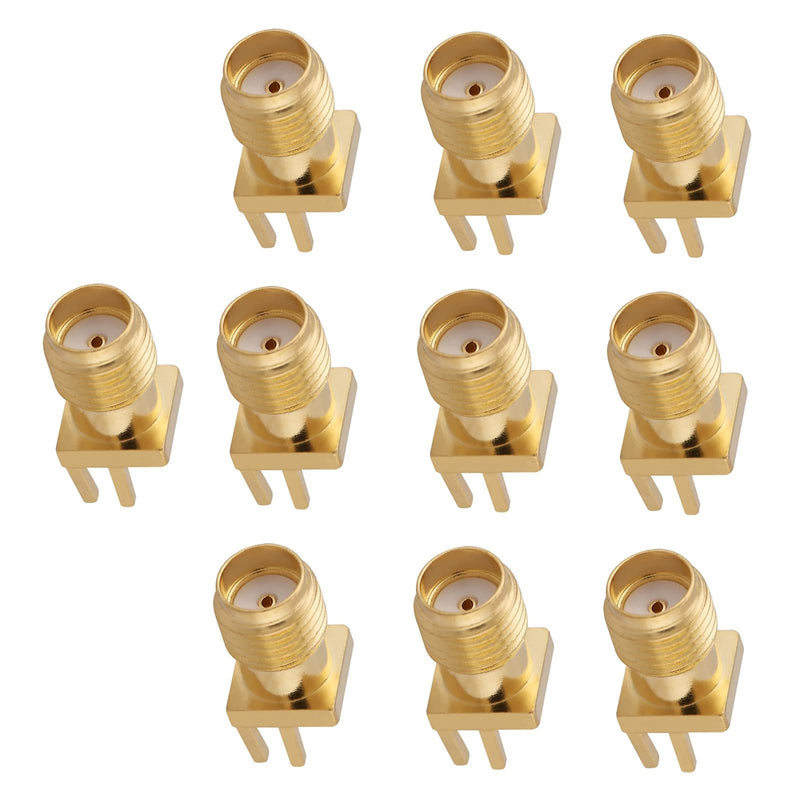 SMA Socket, 10 Pieces SMA-KE Plug, Brass Adapter, 50 Ohm RF Plug