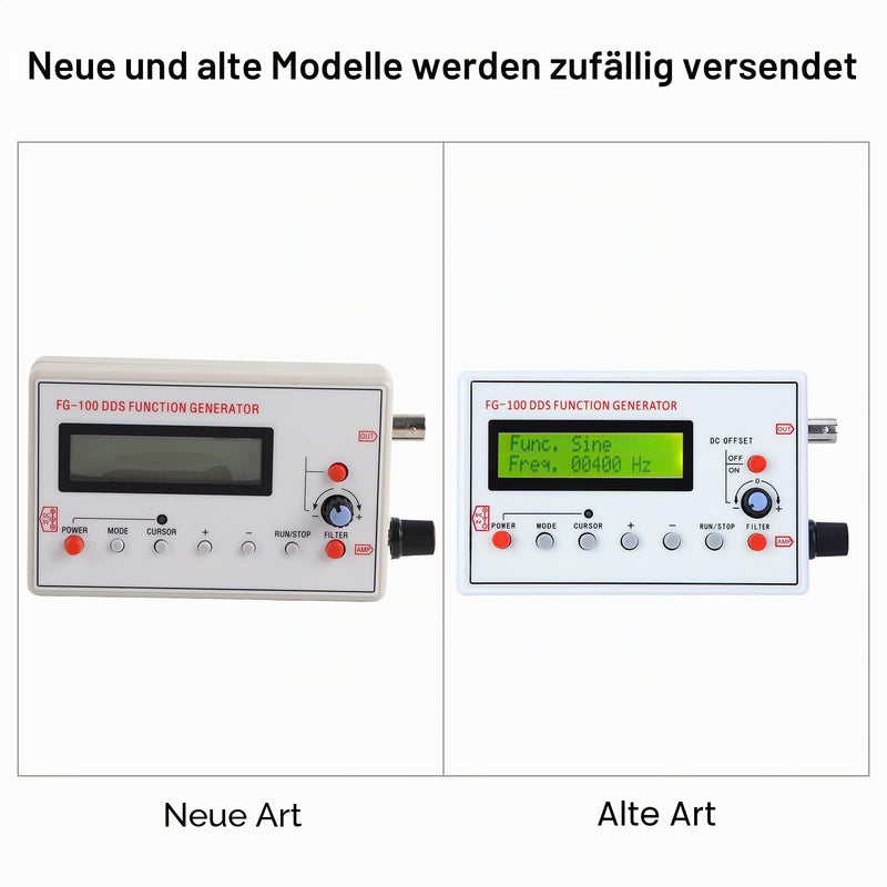 DDS Function Generator, 1HZ-500KHZ DDS Function Low Frequency Signal Generator Frequency Meter Signal Source Module Frequency Counter Sine Triangle Square Sawtooth Waveform FG-100