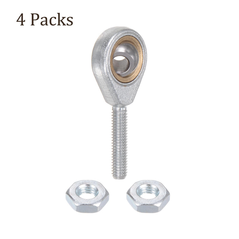 [Australia - AusPower] - 4pcs POSB3 Rod End Joint Bearing - [3/16" Bore, 10-32 UNF Right Hand Thread] Male Rod End with Jam Nuts, 45# Carbon Steel 3/16 4 