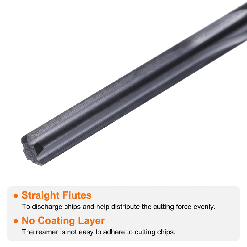 [Australia - AusPower] - Carbide Chucking Reamer 0.1255"(3.188mm) Dia Straight Flute Straight Shank Machine Reamer Tool for Metal and Lathes CNC Machining Centers, Black 0.1255" 