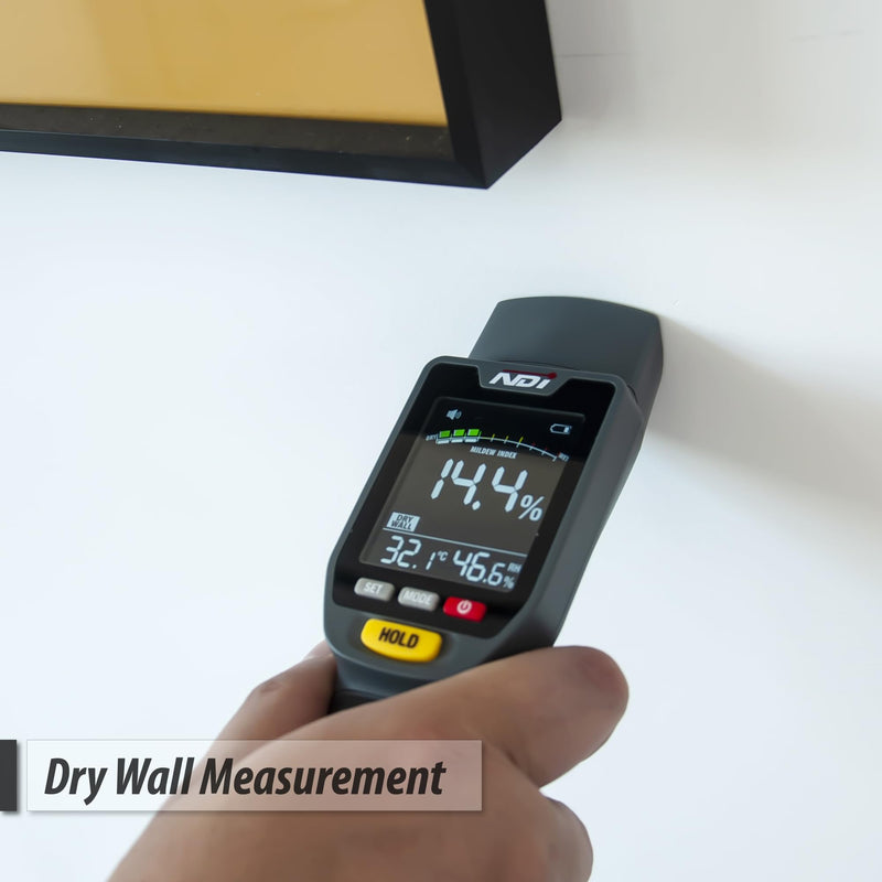 [Australia - AusPower] - NDI 6 in 1 Non-invasive Moisture Meter Pinless Humidity Sensor Drywall/Gypsum Board/Cement Board/Cork/Hardwood/Mildew Index 