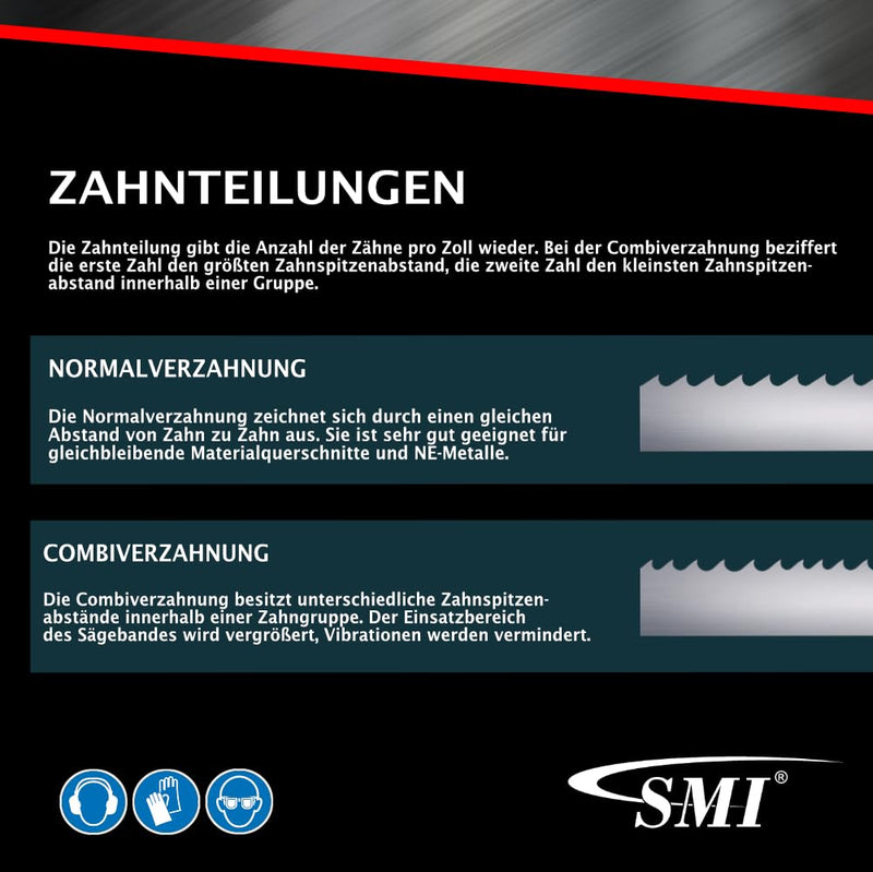 [Australia - AusPower] - SMI Set of 2 Band Saw Blades Bi-Metal M42 Dimensions 1140 x 13 x 0.65 mm 8/12 ZpZ e.g. for Güde MBS 105 V, Parkside PMB 1100 B2, Einhell TE-MB 18/127 Saw Band 