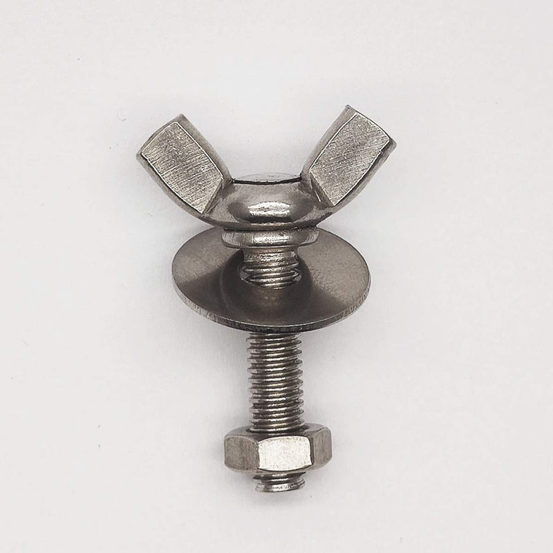 [Australia - AusPower] - M6-1.0x25mm Wing Bolt with Washers Hex Nuts Wing Screw Stainless Steel Butterfly Bolt Screw Thumb Hand Screws 5Sets M6-1.0x25mm 