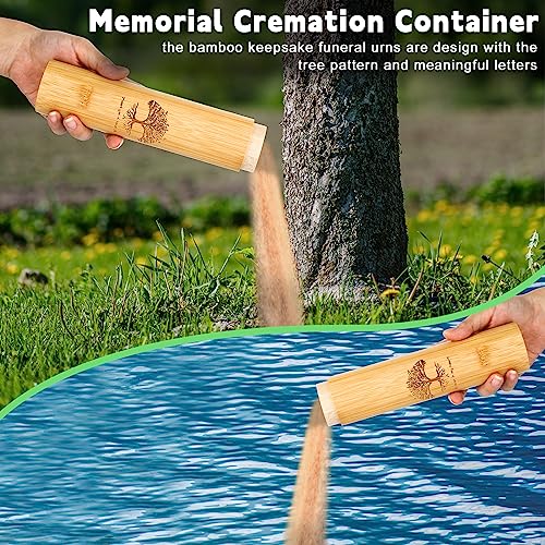 Thyle 4 Set Bamboo Small Scattering Urns for Human Ashes 9'' x 2''