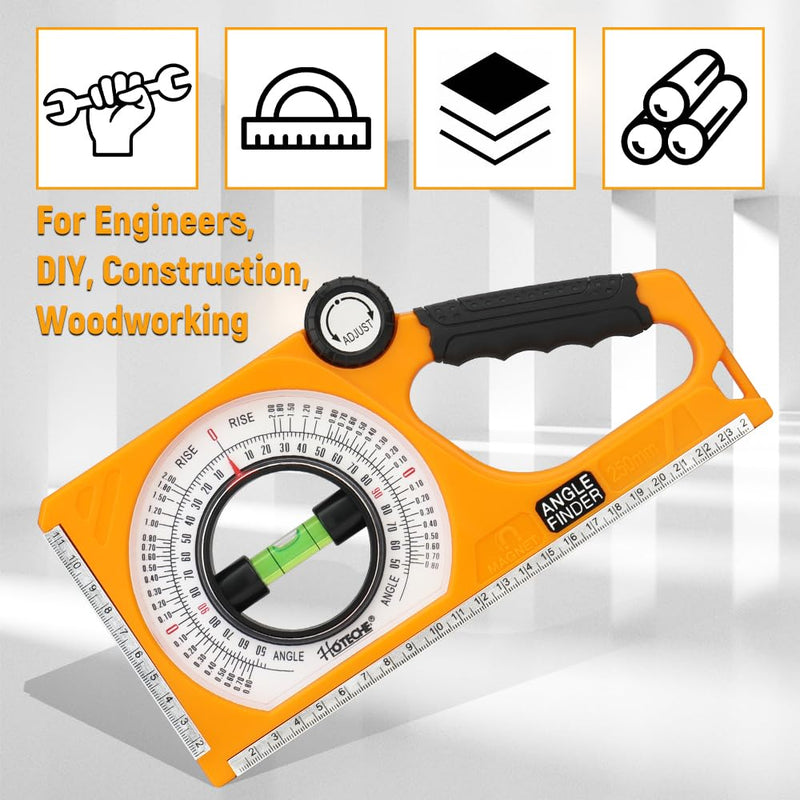 Hoteche Digital Inclinometer with Magnet | ±1° Precision | -130° to +130° | ABS & Aluminum