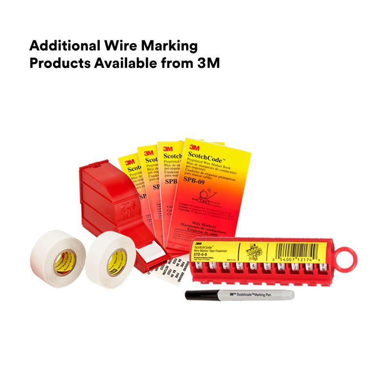3M ScotchCode Wire Marker Write-On Dispenser with Tape and Pen SWD, 0.75 in x 1.375 in, Pack of 1 SWD Wire Marker Write-On Dispenser with Tape and Pen