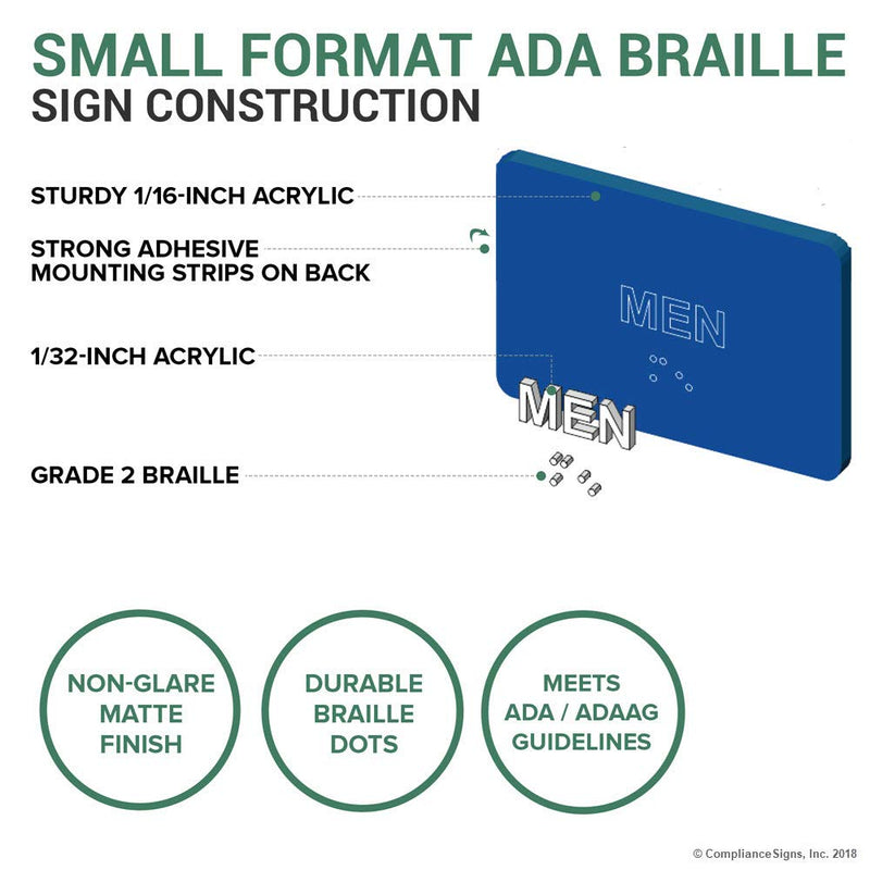 ComplianceSigns.com Storage Room (with Braille = Storage Room) ADA-Compliant Braille Sign, 8x4 in. Black Acrylic for Wayfinding