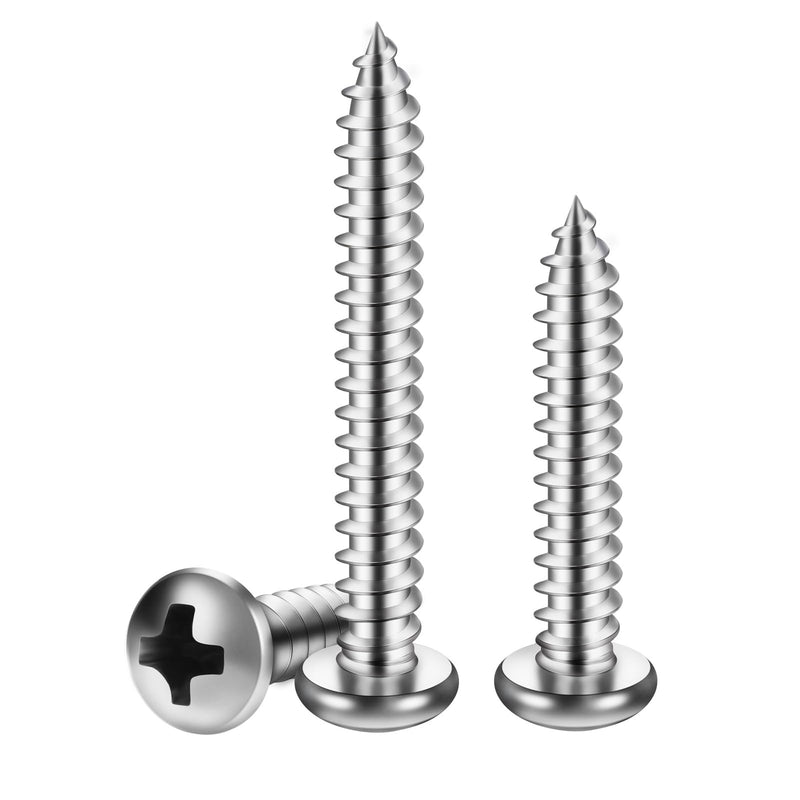 [Australia - AusPower] - #8 x 1-1/2" Pan Head Self Tapping Screw, Pan Head Sheet Metal Screws Wood Screws, Stainless Steel 304 (18-8), 100 Pack #8 x 1-1/2" 