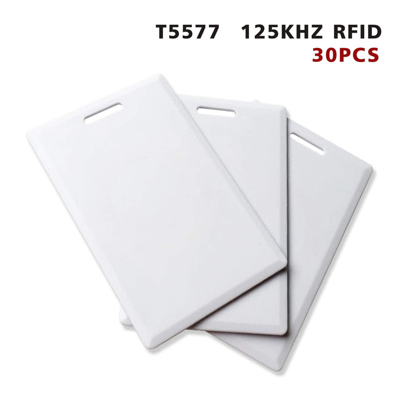 [Australia - AusPower] - 30pcs T5577 Thick Smart Cards, Contactless 125khz RFID Rewritable Proximity Clamshell Weigand Prox Card, Compatible with 1386 1326 H10301 Format Readers and Keyless Entry Access Control Systems 30 PCS 