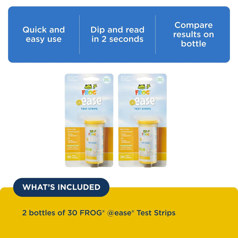 [Australia - AusPower] - FROG @Ease Test Strips for Hot Tubs and Swim Spas - Test Strip with Out Indicator for FROG @Ease SmartChlor Cartridges, pH, Total Alkalinity and Total Hardness - 60 Test Strips 