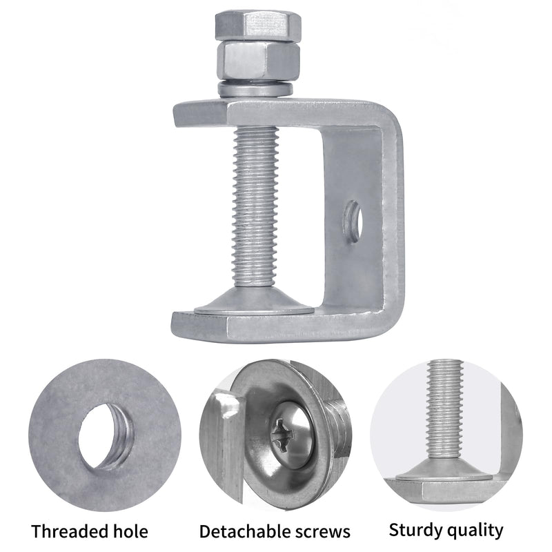 [Australia - AusPower] - Stainless Steel Small C Clamp Set, 1 Inch Heavy Duty Metal C-clamp, Mini Tiger Clamp G-Clamp U Clamps with Stable Wide Jaw Opening/I-Beam Design for Woodworking Mounting Welding, 6pcs 1 3/16 Inch 
