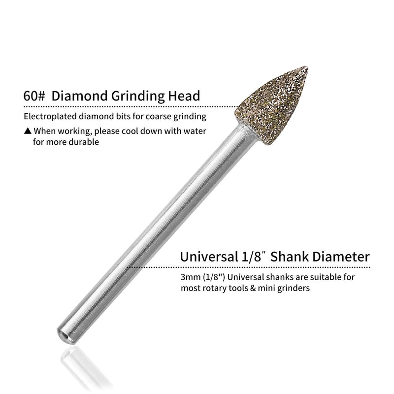 20 Piece Diamond Cutter Set, Diamond Grinding Drill Bit Set with 3 mm Shank, Rotating Tools, Grinding, Polishing, Engraving Carbide