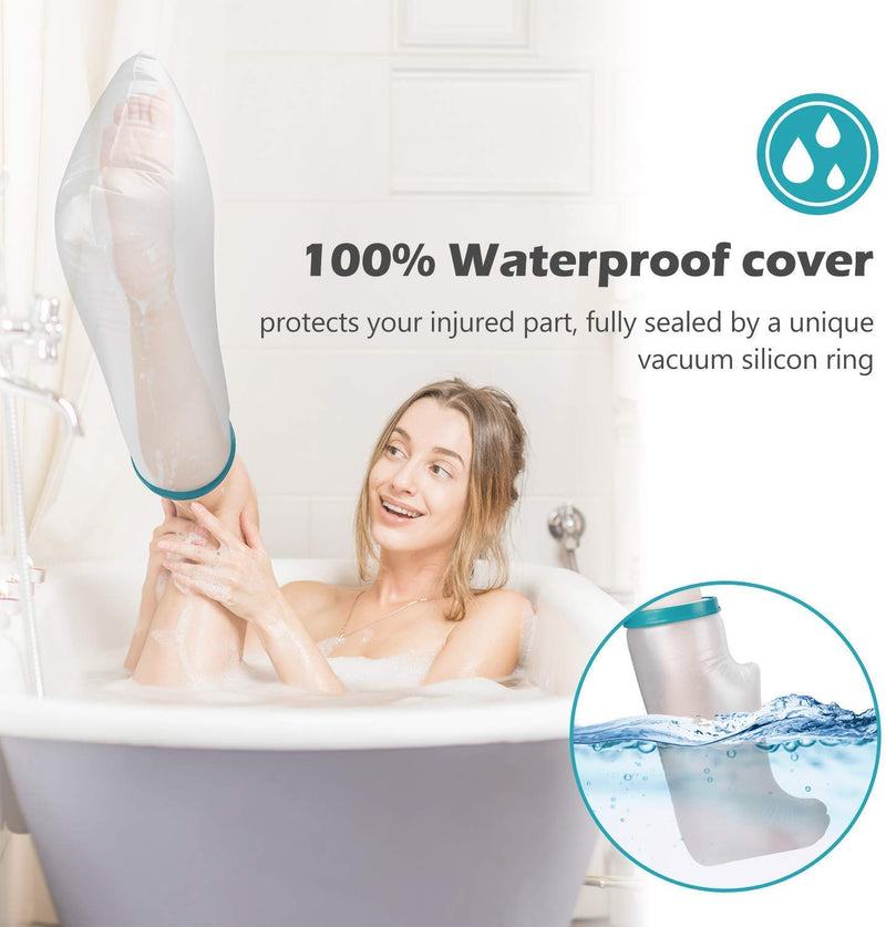 [Australia - AusPower] - Lxuemlu 100% Waterproof Leg Cast Cover for Shower and Bath, Reusable Sealed Watertight Foot Protector to Keep Wound & Bandages Dry, Perfect Fit for Leg Foot Ankle and No Mark on Skin 