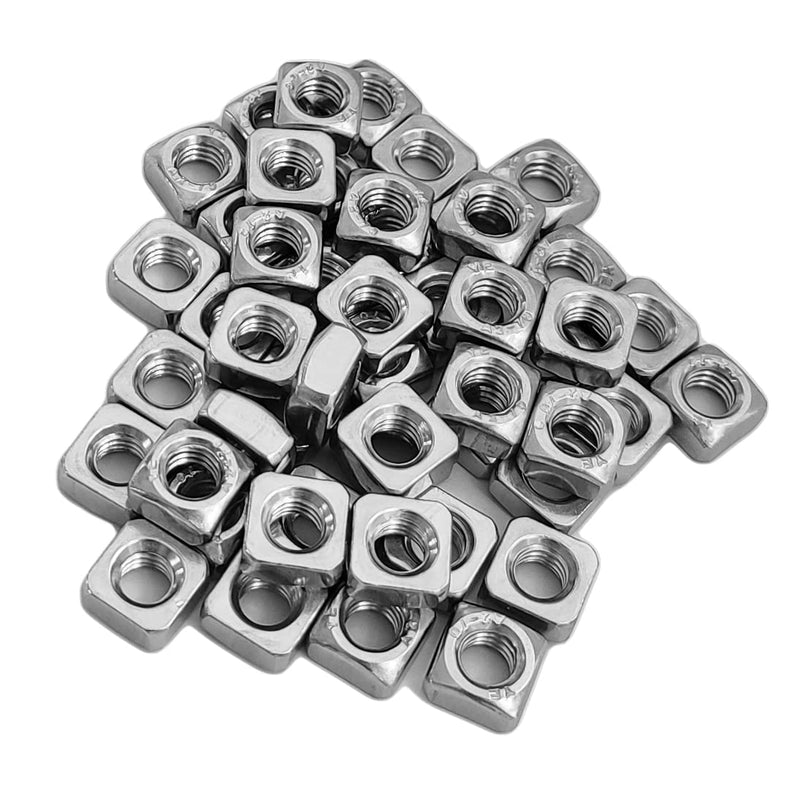 [Australia - AusPower] - M6 Square Nuts, Machine Screw Nuts, 304 Stainless Steel, Metric, 50Pcs M6 