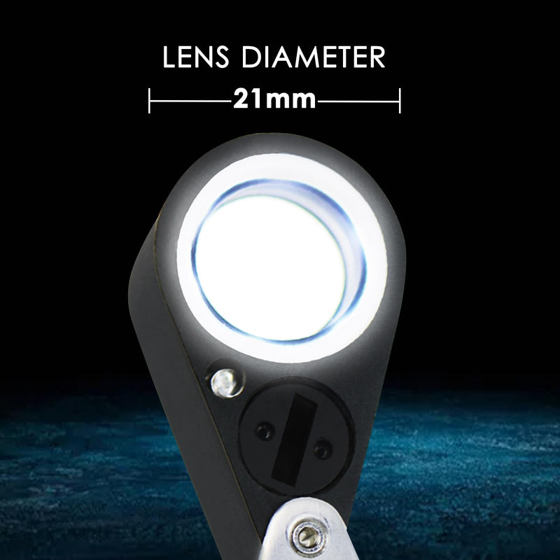 [Australia - AusPower] - Generic Mini Jeweler Loupe 20x Magnifier with LED and Uv Light 20x Magnification 