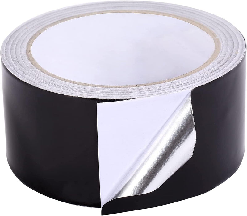 Black Aluminum Foil Tape - Car Sound Deadening Insulation Sealing Tape, Heat Resistant, Sound Dampening, Heavy Duty Waterproof, 2in x 66ft Black