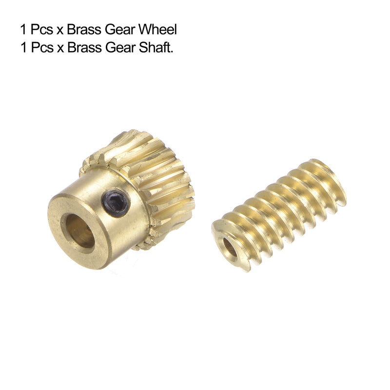 [Australia - AusPower] - Worm Gear Set Brass 0.5 Modulus 20T 20:1 Reduction Rate 3.175mm Hole Dia Right Rotate Drive Gear Box Wheel Shaft Kits 