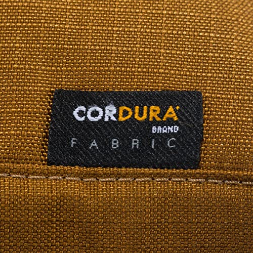 Carhartt Cargo Series insulated 4-can lunch cooler in Carhartt Brown, durable thermocooler with padded handle for portability.