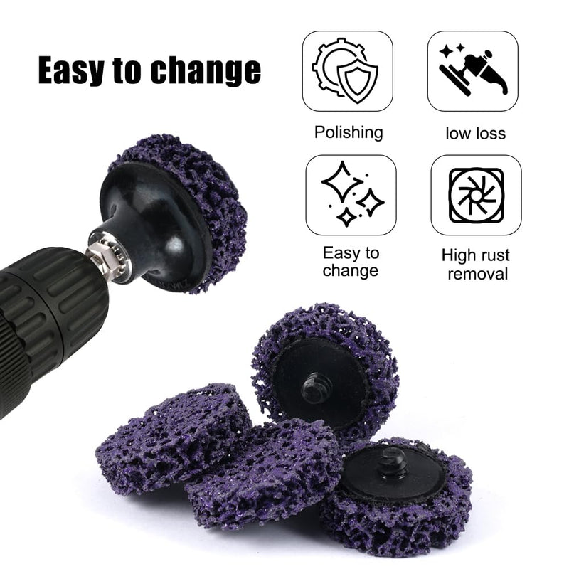 [Australia - AusPower] - CSD Disc Grinding Disc Drill 50 mm, 2 Inch Coarse Grinding Disc, Coarse Cleaning Disc with Disc Pad Holder, Nylon Fabric Disc for Angle Grinder Removal of Paint Rust Welds 