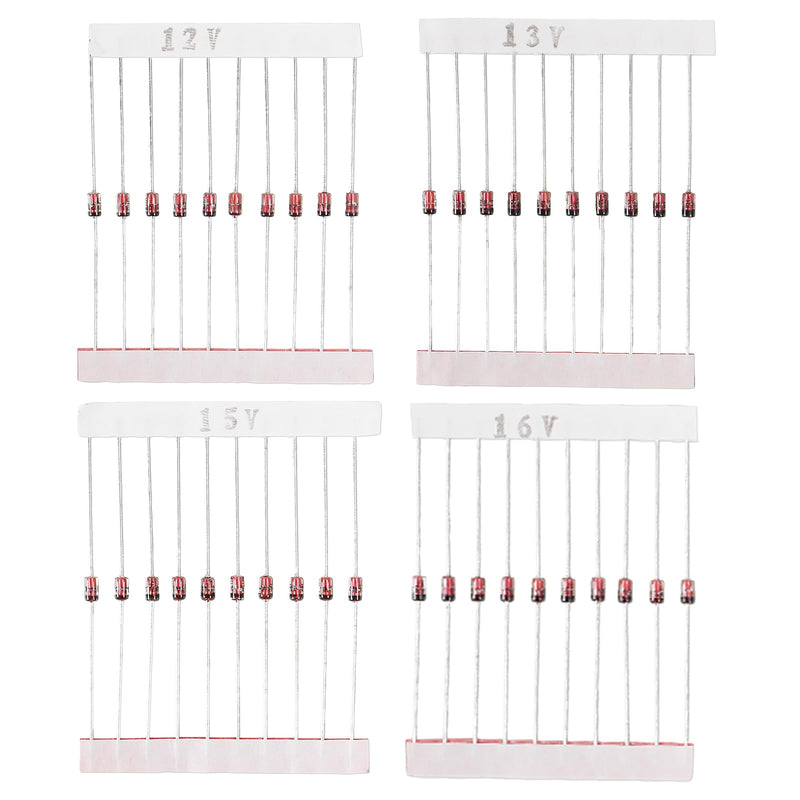 25 Values 1W Zener Diode Assortment Kit 3V 3.3V 3.6V 3.9V 4.3V 4.7V 5.1V 5.6V 6.2V 6.8V 7.5V 8.2V 9.1V 10V 12V 13V 15V 16V 18V 20V 22V 24V 27V 27V 3V 3 3V Assortment Set 250 Pieces 25 values 1W series