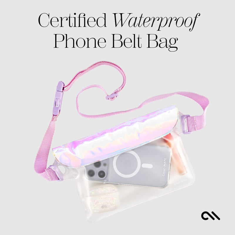 [Australia - AusPower] - Case-Mate - IP68 Waterproof Fanny Pack/Bag with Triple Seal Protection, Adjustable Strap - Waterproof Phone Pouch/Case for iPhone 15 Pro Max/ 14 Pro Max/ 13 Pro Max/ Pixel 8 - Soap Bubble Iridescent Clear 