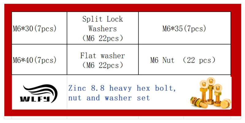 [Australia - AusPower] - Hex Bolts Assortment Kit, Grade 8.8 M6 M8 M10, Heavy Duty Alloy Steel, Yellow Zinc Finish, Metric Hex Bolts Nuts Washers Kit M6-1X(30,35,40) 