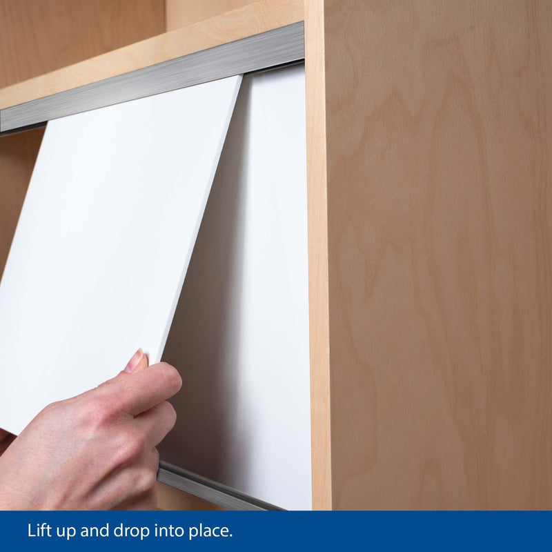 Outwater 36in Aluminum Sliding Door Track for 1/2in Wood Panels, Mill Finish 36 Inches For 1/2" Wood Panels