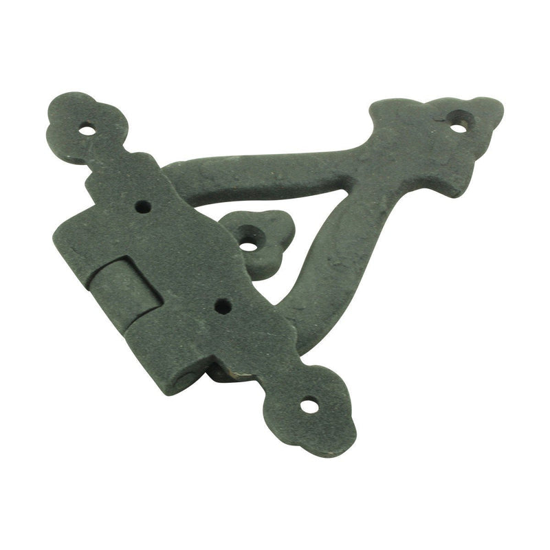 Renovators Supply Manufacturing Black Wrought Iron Strap Door Hinges 5-3/8 Inch Rustic Barn Cabinet Hinges RSF Rust Resistant Victorian Flush Mount Hardware with Screws Pack of 1