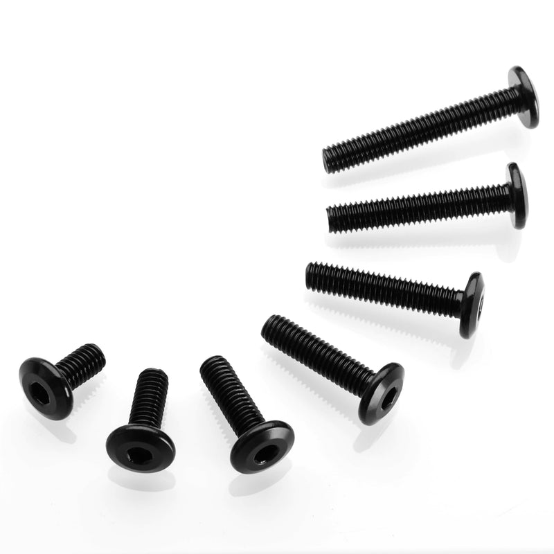 [Australia - AusPower] - M6 x 35mm 20Pcs Flat Head Hex Socket Cap Screws Bolts, 304 Stainless Steel Furniture Bolts Full Thread, Black Oxide & Hex Spanner Black-M6 20 
