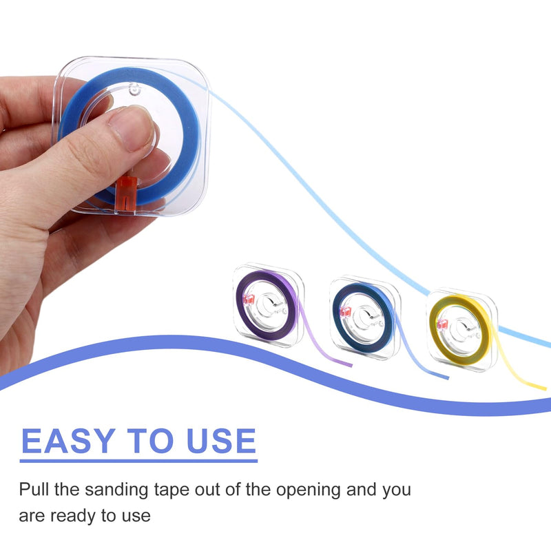 [Australia - AusPower] - 3pcs Dental Polishing Strip, Teeth Sanding Grinding Tool Tooth Polish Abrasive Supplies Kit for Chipped Teeth Sandpaper Clean Dental Floss File Finishing Professional & Home Use (Yellow, Blue, Purple) 