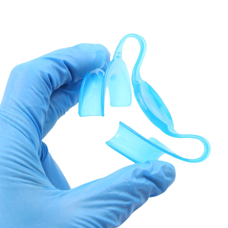[Australia - AusPower] - Dental Cheek Retractor Mouth Opener M Shape Autoclavable with Mirror for Teeth Whitening Mouthpiece Dentist Tools(10Pcs Blue) 