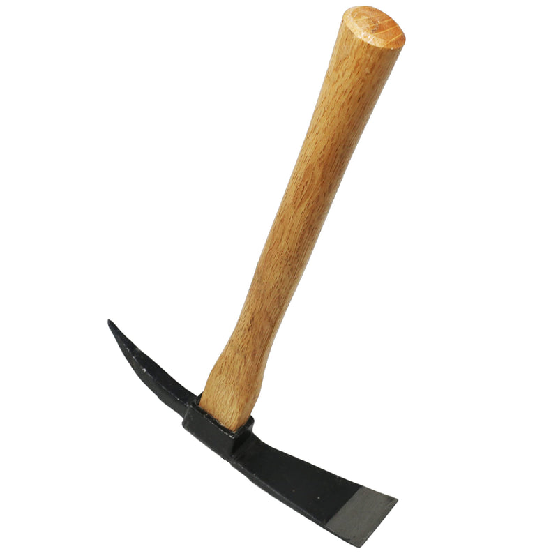 KAKURI Pick Axe for Digging 14-3/4" Garden Pick Mattock Hoe, Heavy Duty Japanese Hand Forged Steel, Pickaxe Tool for Digging, Weeding, Cultivating, Loosening Soil, Wood Handle, Made in Japan