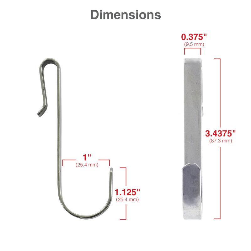 [Australia - AusPower] - Metro LHK23C Snap-On Metal Hooks for Wire Shelving - 5 lbs Capacity Chrome J-Hooks for Hanging Kitchen Tools, Utensils and More - Pack of 4 