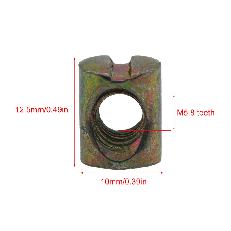 [Australia - AusPower] - 30PCS Monogrammed Cross Hole Threaded Barrel Nuts 10x12.5mm Zinc Plated Slotted Furniture Pins Hammered Nuts for Mini Beds Chairs Hardware Connectors Wood Kitchen Countertops 
