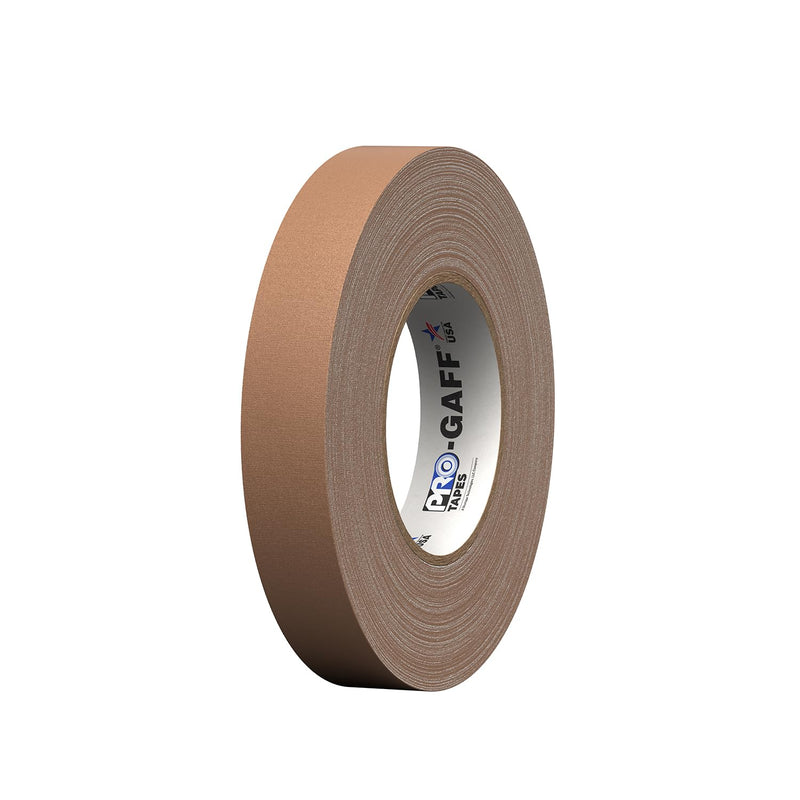 1" Width ProTapes Pro Gaff Premium Matte Cloth Gaffer's Tape With Rubber Adhesive, 11 mils Thick, 55 yds Length, Tan (Pack of 1)