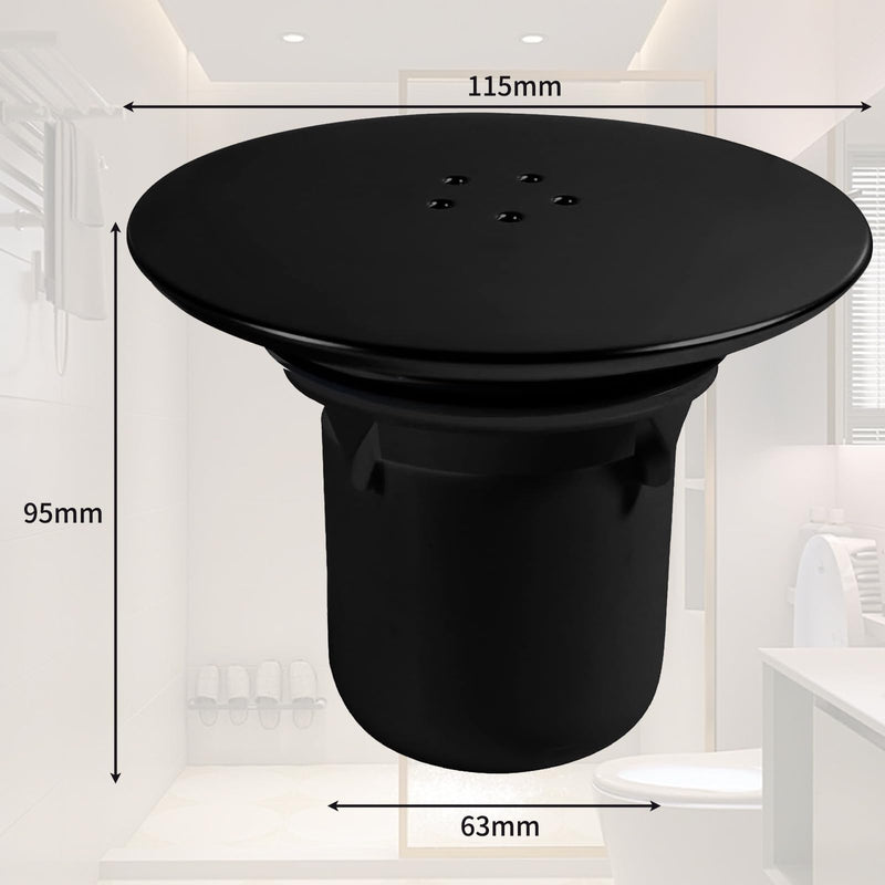 [Australia - AusPower] - ANBOO Shower Drain Black 90mm/115mm Universal Chrome Plated Replacement Shower Drain Quick Flow 