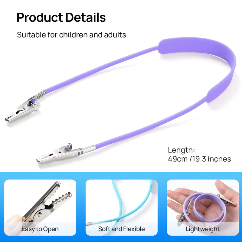 [Australia - AusPower] - JMU 5 Packs Dental Bibs Clips, Autoclavable Bib Holder Clips Silicone Individually Wrapped (1 Per Bag, Purple) 