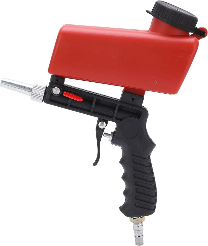[Australia - AusPower] - Sandblaster Sand Blaster Gun Kit,Portable 90psi Gravity Sand Blasting Spray Tool,Pneumatic Sandblaster for Air Compressor,Remove Paint, Stains, Rust & Clean Surfaces(Red) 